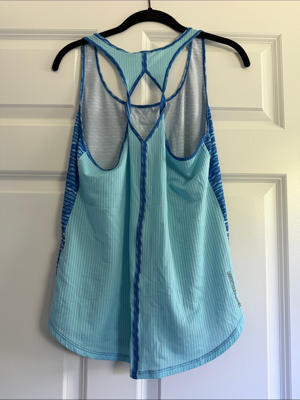 Under Armour Blue Patterned Racerback Tank - Picture 3 of 4